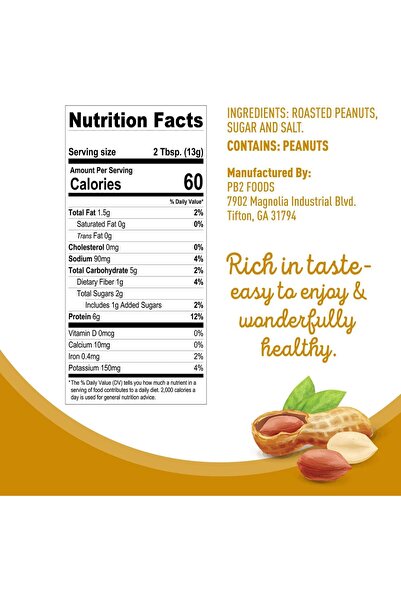 PB2 Bell Plantation Powdered Peanut Butter with Premium Chocolate, 6.5 Ounce (Pack of 2)
