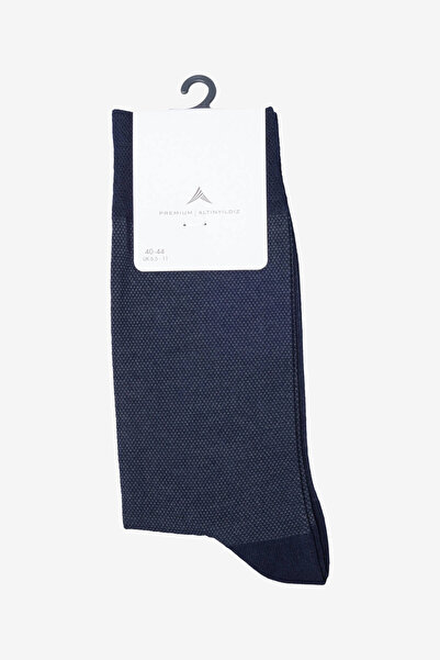 ALTINYILDIZ CLASSICS Men's Navy Blue Soft Textured Patterned Single Socks