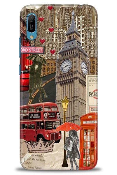 Rulet Aksesuar غطاء متوافق مع هاتف هواوي Y6 2019 HD مطبوع - غطاء سيليكون مصمم...