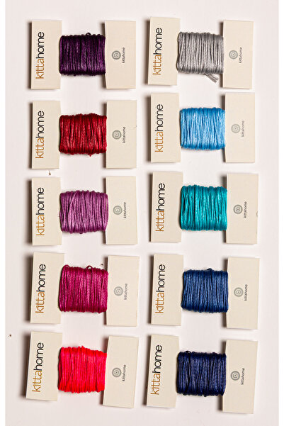 GenelTedarik 10 Renk Mumlu İp Seti- 3'er metre - Takı, Bileklik, Kolye İpi