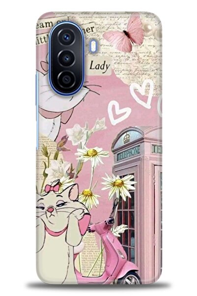 Rulet Aksesuar غطاء متوافق مع هاتف هواوي نوفا Y70 HD مطبوع - غطاء سيليكون بتص...