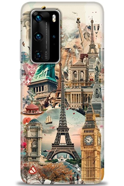 Rulet Aksesuar غطاء متوافق مع هاتف هواوي P40 Pro HD مطبوع - غطاء سيليكون مصمم...