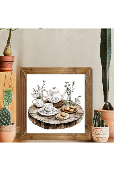 woodhomeworks One Piece Real Wooden Framed Decor Table Square