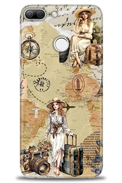 Rulet Aksesuar غطاء متوافق مع هاتف هواوي هونر 9 لايت HD مطبوع - غطاء سيليكون ...