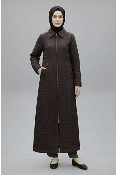 GLR&GYM ASLISU KADIN BÜYÜK BEDEN ASTARLI TAM BOY MEVSİMLİK KAPİTONE MONT/PARDESÜ