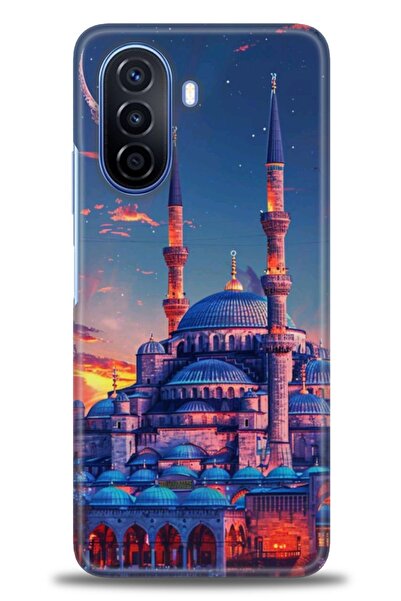 Rulet Aksesuar غطاء متوافق مع هاتف هواوي نوفا Y70 HD مطبوع - غطاء سيليكون مصم...