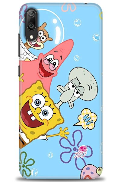 Rulet Aksesuar غطاء متوافق مع هاتف هواوي Y7 برايم 2019 HD مطبوع - غطاء سيليكو...