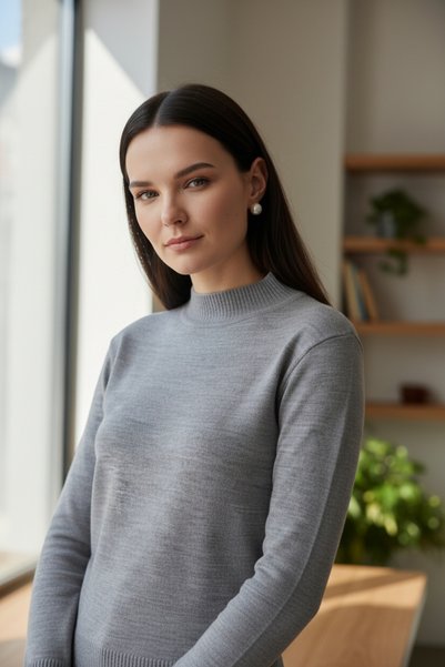 Mandala Tekstil Kadın Basic Triko Yarım Balıkçı Kazak