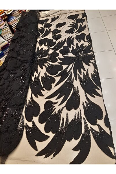 Safir Kumaş Kabartmalı İşlemeli Yeni Sezon İşlemeli Dantel 1.5 Metre