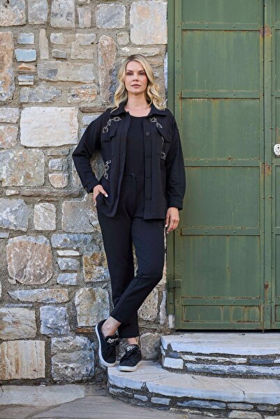 Cossy By Aqua Women's Black 3-Piece Tracksuit Set 26131