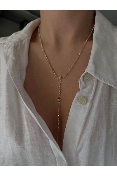 ZWEIG Parlak Zincirli Kutup Yıldızlı Y Kolye