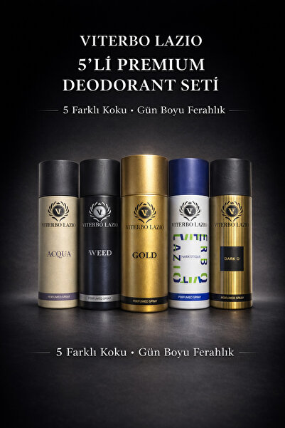 Viterbo Lazio 5’li Deodorant Seti – Erkeksi, Kalıcı, Ferah Kokular