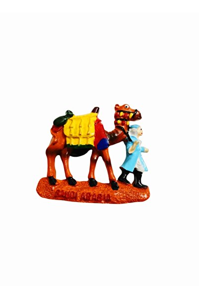 Saudi Arabia مغناطيس تذكاري ثلاثي الأبعاد مرسوم يدويًا لبدوي على جمل