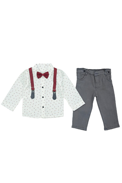 MODANINO Baby Boy 100% Cotton 2-Piece Set with Bow Tie and Suspender Belt 3-2...