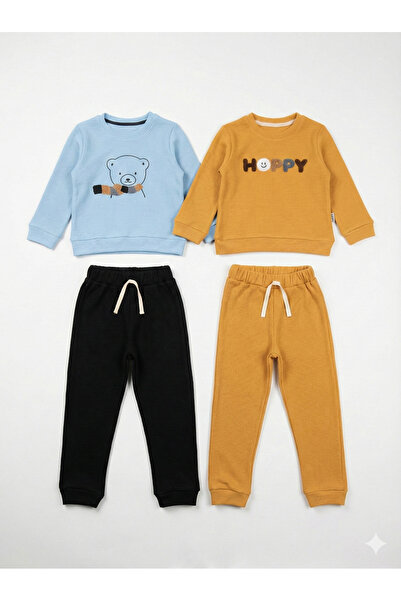 tinytrends Baby Boy & Child Embroidered Happy 4-Piece Set