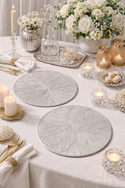 Emsay Store Supla cu model argintiu placat cu argint – Set de 2 - Serviciu de...