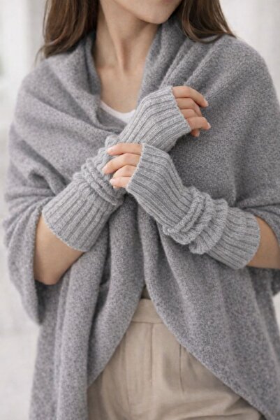 Wega Moda Şardonlu Parmaksız Uzun Eldiven – Esnek Yumuşak Dokulu Kış Eldiveni