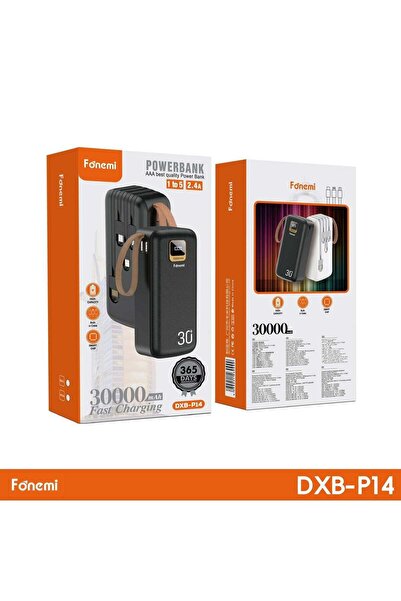 Generic بنك طاقة فونيمي DXB-P14 بسعة 30000 مللي أمبير مع خاصية الشحن السريع