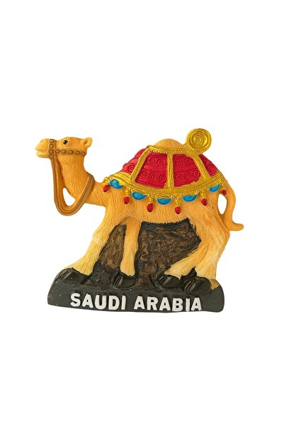 Saudi Arabia مغناطيس تذكاري ثلاثي الأبعاد على شكل جمل مرسوم يدويًا