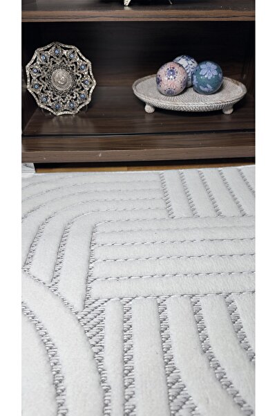 Elvey Home Krem Bohem İskandinav Sisal Pamuk Taban Yıkanabilir Özel Kesim Kay...