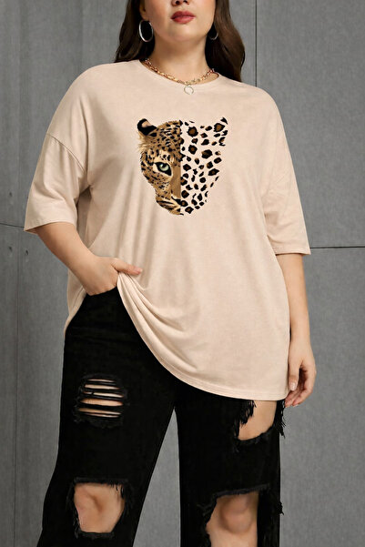 DM DOLCE MORE Plus Size Leopard Printed Unisex T-Shirt
