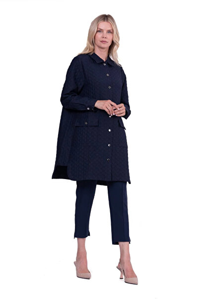 Invee Quilted Navy Blue Jacket 6879