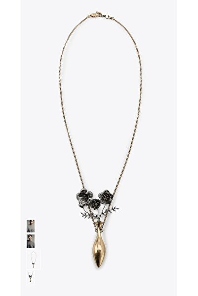 Unzilee Flower Metal Necklace Zra Brand Model Necklace