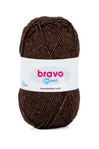 Bravo Respect - 80 Acı Kahve - 100g / 230m Κλωστή πλεξίματος Βαμβακερό ακρυλικό