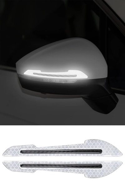 Privo Car Mirror Crash Protector Colorful Reflective Strip – Side Mirror Protection Tape (1 Pair)