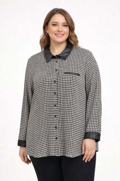 RMG Large Size Paneled Black Shirt