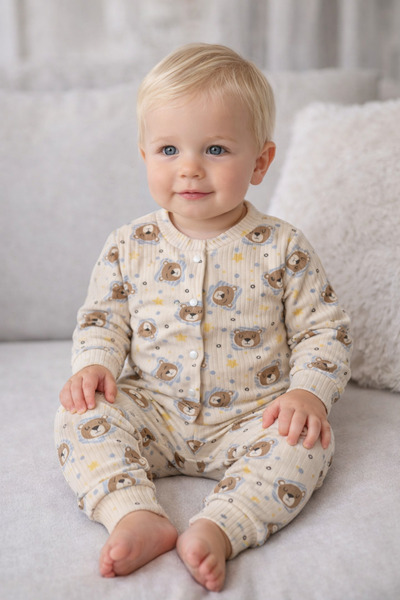 CiciTime Çocuk Modası 100% Cotton Baby Girl and Boy Long Sleeve Top and Botto...