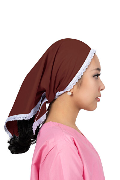 ABSHIR وشاح مربع، قماش دانتيل أبيض ناعم، غطاء رأس/مربية/جليسة أطفال/خادمة منز...