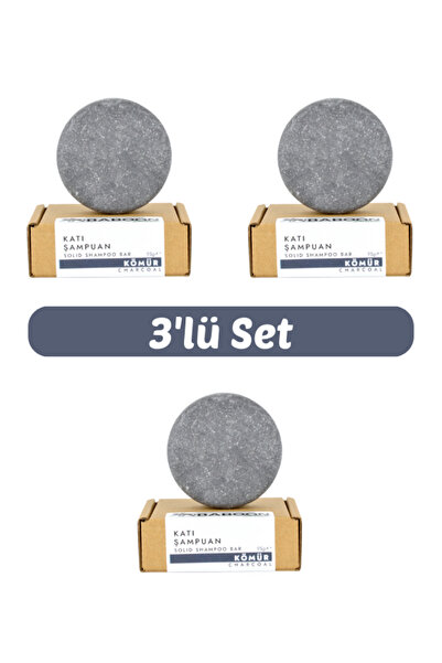 Baboon Natural Kömür Katı Şampuan 3’lü Set | Yağlı Saçlar İçin Arındırıcı | D...