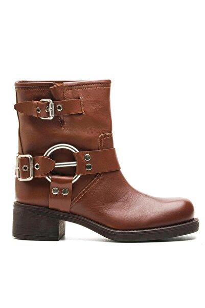 Sofia Baldi Hassy Brown Genuine Leather Women's Heel Boots