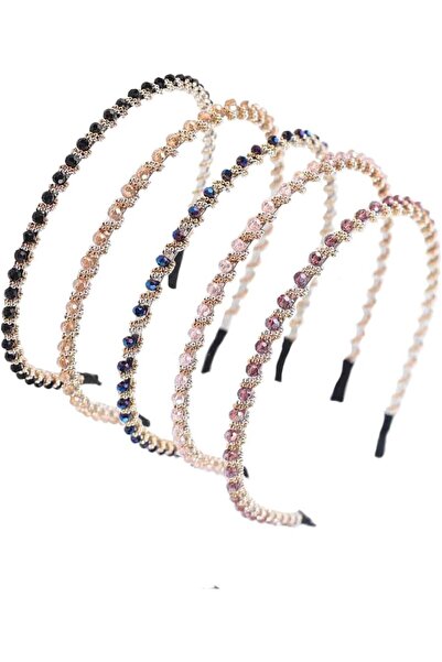 X SPRING طوق شعر مرصع بالكريستال من إكس سبرينغ، 5 قطع من أطواق الرأس اللامعة المرصعة بأحجار الراين للنساء والفتيات