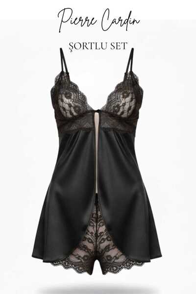 Pierre Cardin 632 Satin Lace Shorts Set