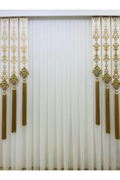 Nazhome Varaklı Perde Stor Fon