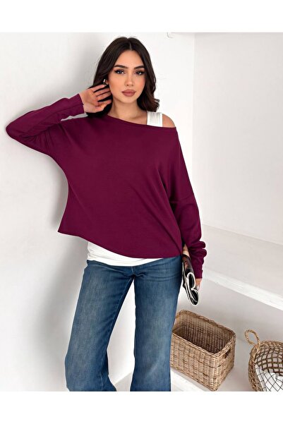 Noa&Noa Ανοιχτόχρωμη φαρδιά μπλούζα με λεπτομέρεια στον ώμο