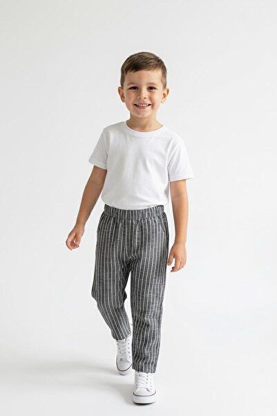 MiaBaby بنطلون كتان مخطط