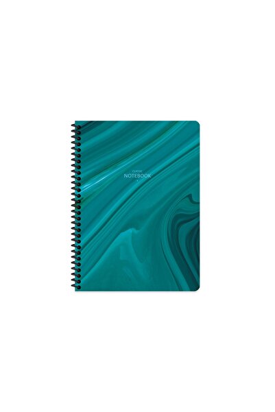 KESKİN COLOR دفتر ملاحظات مربع 16.5×22.5 بتصميم رخامي كلاسيكي - أخضر