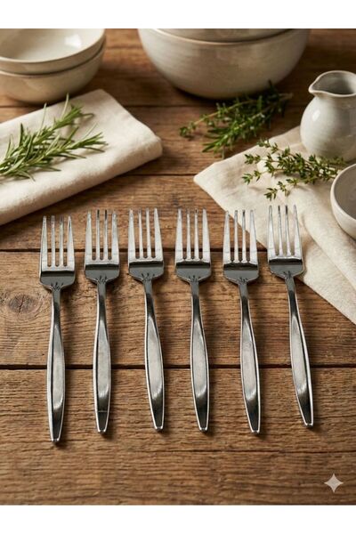 aktaş home Lizbon Tatlı Çatalı 6 Adet Paslanmaz Çelik