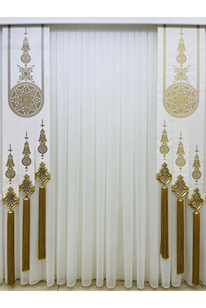 Nazhome Varaklı Perde Stor Fon