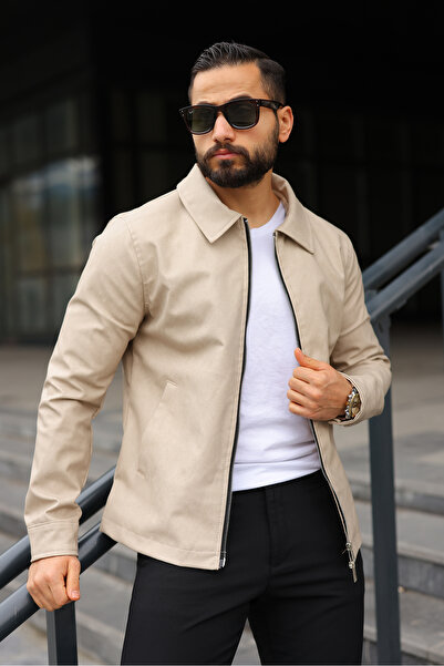 BASEL.CO Antique Vintage Double Zipper Design Leather Jacket