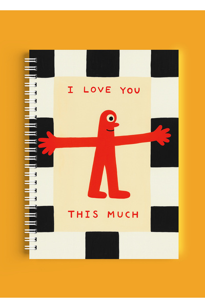 ARTHOUSECOLLECTIVE Blocnotes A4 cu spirală - Caiet de școală fără linii - 80 de coli / 160 de pagini - Colecția Love