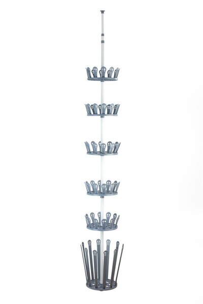 Saban Beyaz,Teleskopik Tavan-Duvar Arası Ayarlanabilir Ayakkabılık 30 Çift Ka...