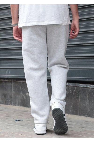 green poll Men's 3 Thread Ş Fleece-Lined Pre-Washed Baggy Sweatpants