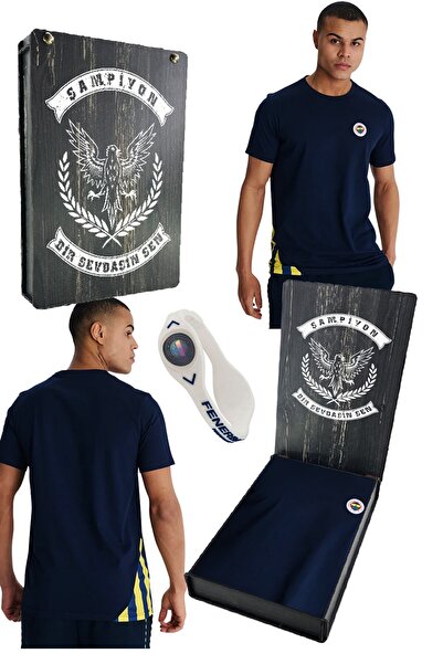 Fenerbahçe TRIBUN DETALIATĂ PENTRU BĂRBAȚI CU tricou CUTIE CADOU DIN LEMN LASER