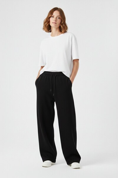 Wekame jeans Women's Baggy Oversized 3 Thread Wide Leg Transitional Tracksuit