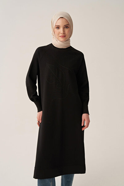 İDOL GİYİM Women's Comfortable Fit Embroidered Long Sweat Tunic