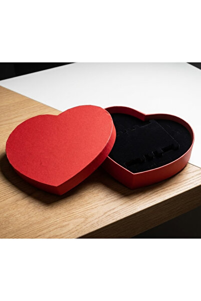 Leerybee Red Heart Watch and Jewelry Box for Couples - Gift Box with Special Cut Sponge
